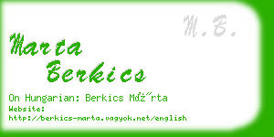 marta berkics business card